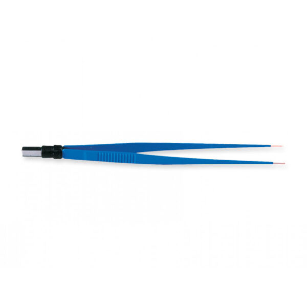 Pinza bipolar 18cm recta, punta fina 1mm,conexión