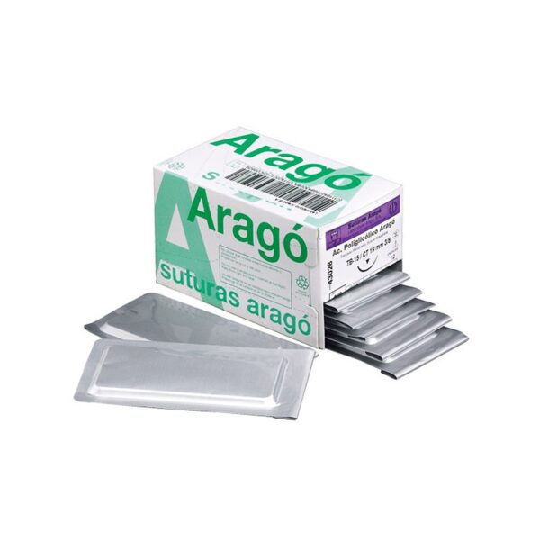 Sutura absorbible poliglecaprona  2/0, aguja