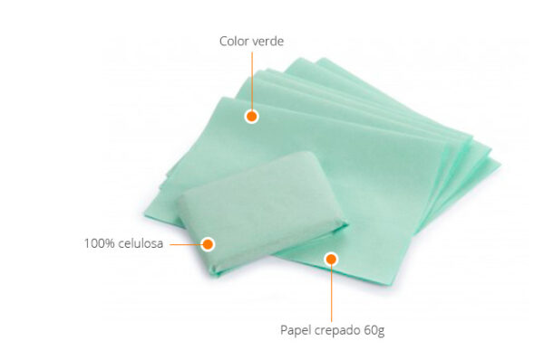 Papel crepado verde para vapor 50x50 caja 702u