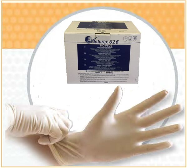 Guante quirúrgico con polvo 8.5 (50 pares) naturex