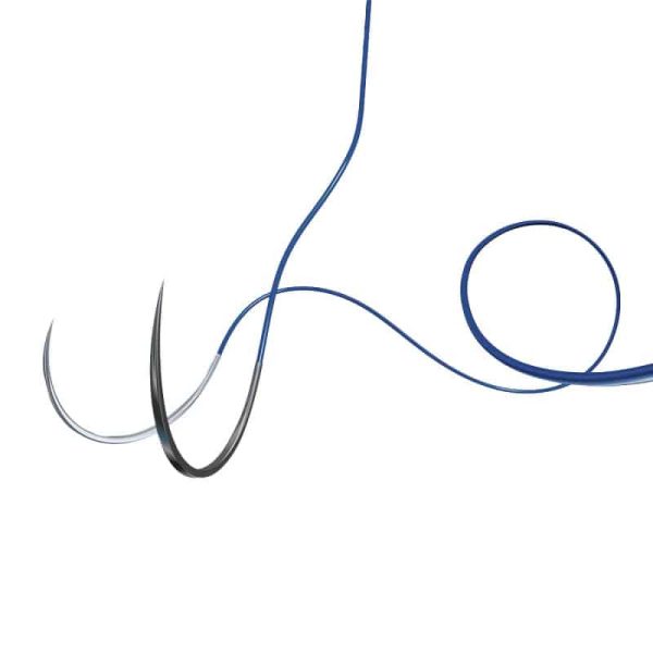 Sutura nylon azul monofilamento 2, tc33 48mm, 75cm