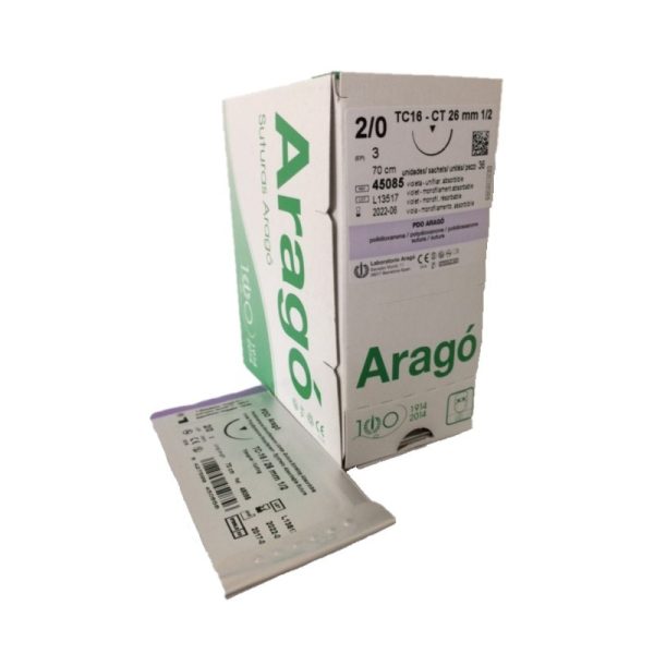Sutura absorbible pdo 0, aguja triangular  tc33