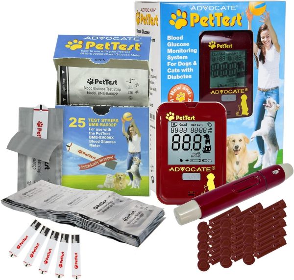 Kit glucometro digital veterinario pettest 1u