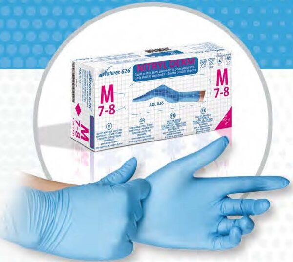 Guantes de nitrilo sin polvo l (100u) naturex 626