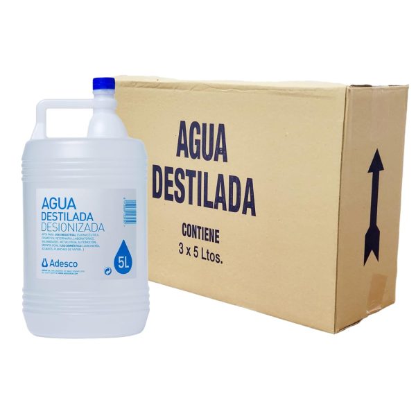 Agua destilada / desionizada 5l adesco - Imagen 2