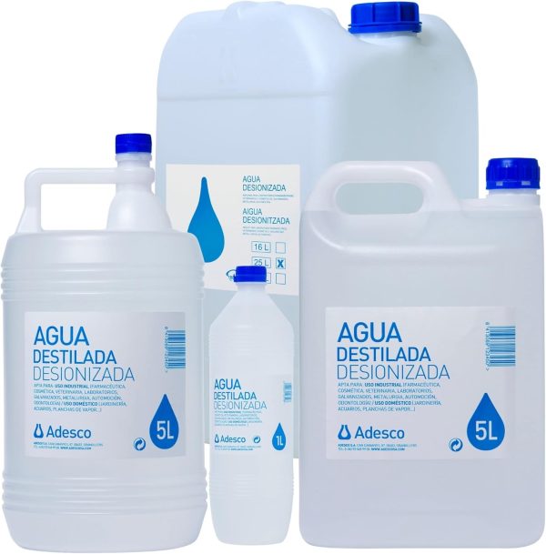 Agua destilada / desionizada 5l adesco - Imagen 4
