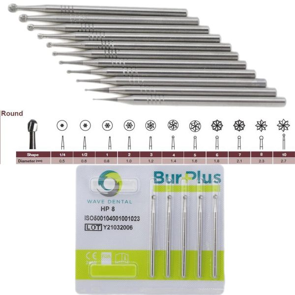 Fresa dental tungsteno bola redonda hp9 longitud