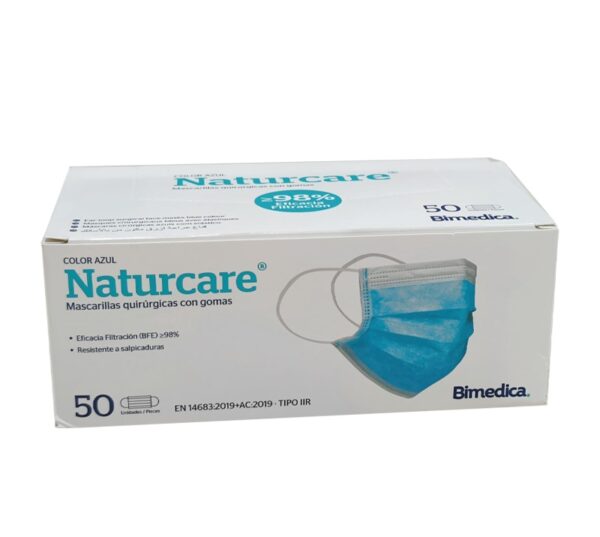 Mascarilla quirúrgica c goma azul naturcare