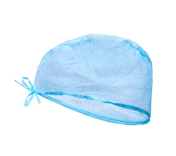 Gorro cirujano con cinta no estéril azul (100u)