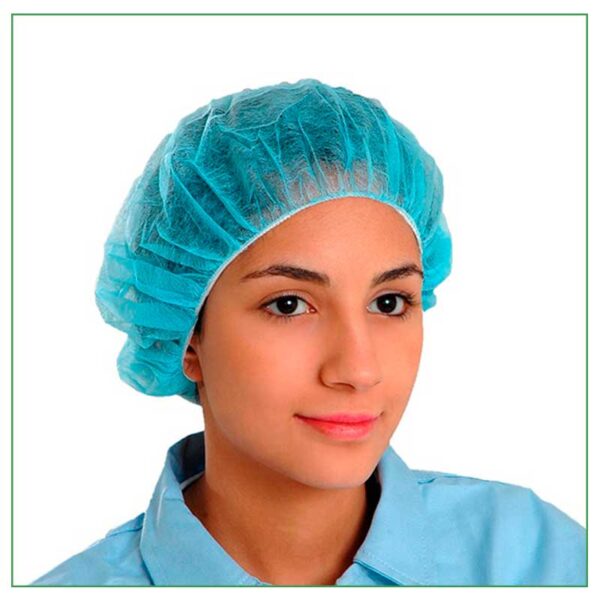 Gorro enfermera estandar azul 100 unidades