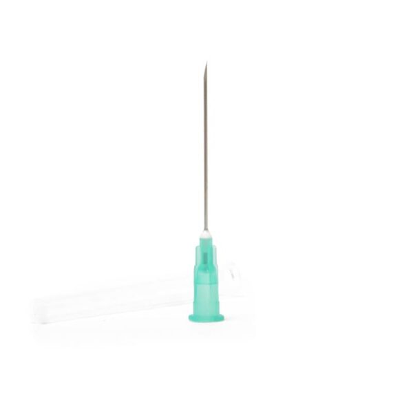 Aguja 21g 0.8x40mm (100u) verde teqler